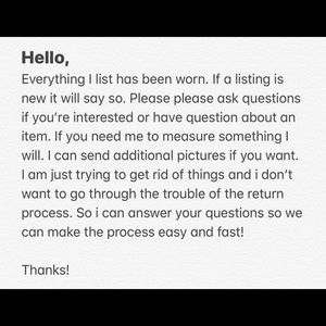 If you need additional info